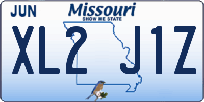 MO license plate XL2J1Z