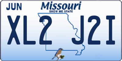 MO license plate XL2J2I