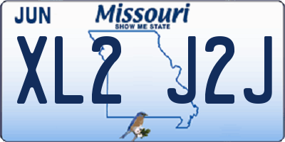 MO license plate XL2J2J