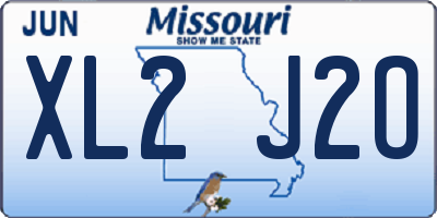 MO license plate XL2J2O