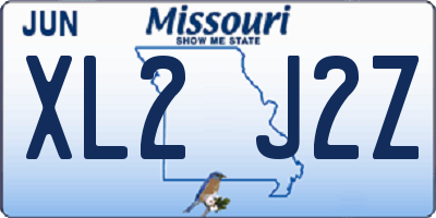 MO license plate XL2J2Z
