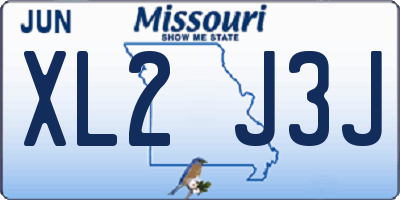 MO license plate XL2J3J