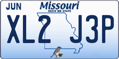 MO license plate XL2J3P
