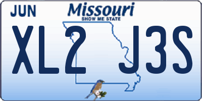 MO license plate XL2J3S
