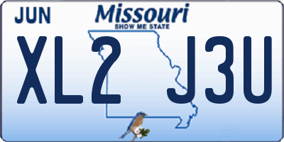 MO license plate XL2J3U