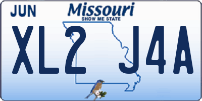 MO license plate XL2J4A