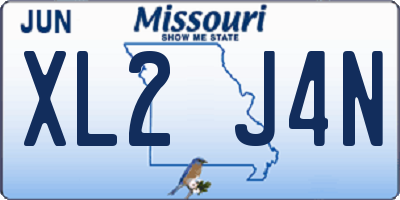 MO license plate XL2J4N