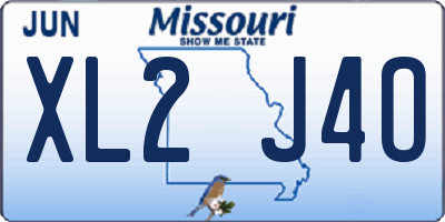 MO license plate XL2J4O