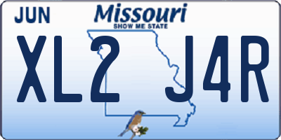 MO license plate XL2J4R