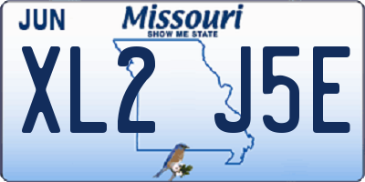MO license plate XL2J5E