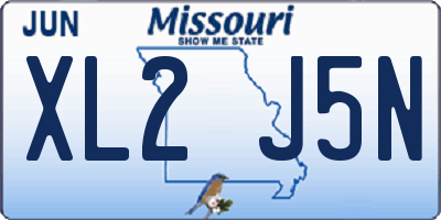 MO license plate XL2J5N
