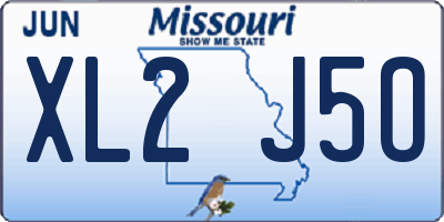 MO license plate XL2J5O