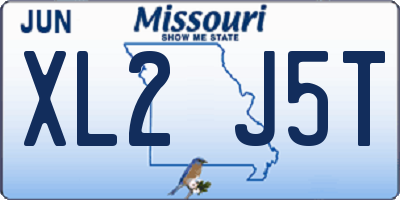 MO license plate XL2J5T