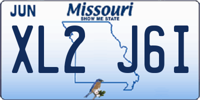 MO license plate XL2J6I