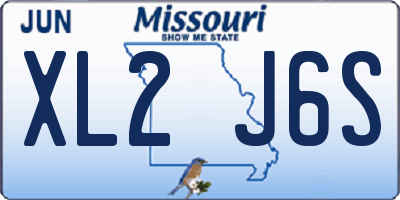 MO license plate XL2J6S