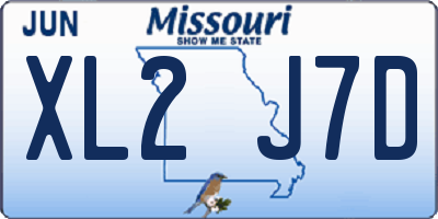 MO license plate XL2J7D