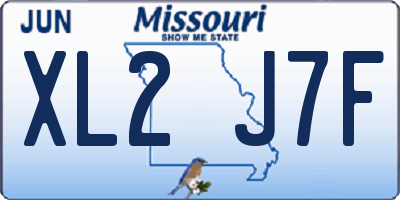 MO license plate XL2J7F