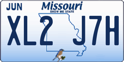 MO license plate XL2J7H