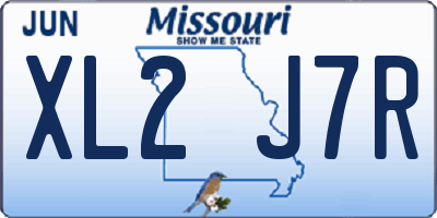 MO license plate XL2J7R