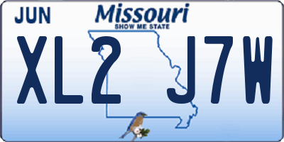 MO license plate XL2J7W
