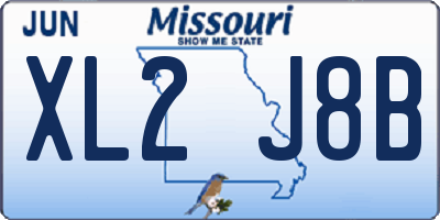 MO license plate XL2J8B