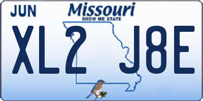 MO license plate XL2J8E