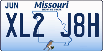 MO license plate XL2J8H