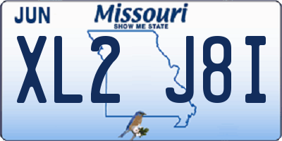 MO license plate XL2J8I