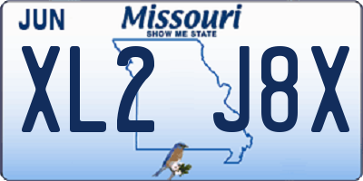 MO license plate XL2J8X