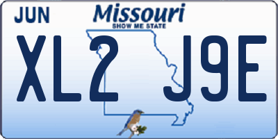 MO license plate XL2J9E