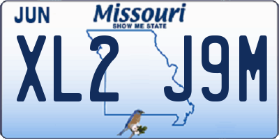 MO license plate XL2J9M