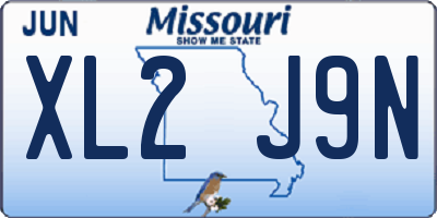MO license plate XL2J9N