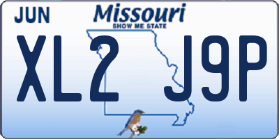 MO license plate XL2J9P