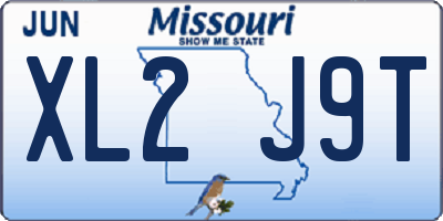 MO license plate XL2J9T