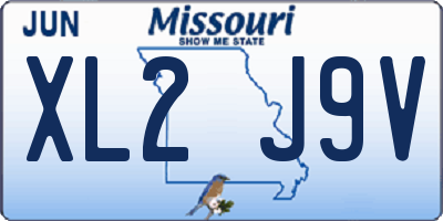 MO license plate XL2J9V