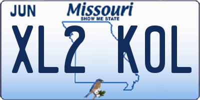 MO license plate XL2K0L