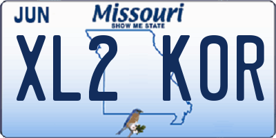 MO license plate XL2K0R
