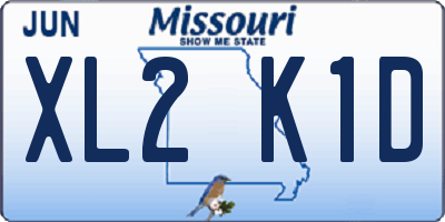 MO license plate XL2K1D