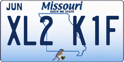 MO license plate XL2K1F