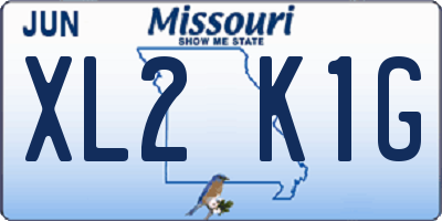 MO license plate XL2K1G
