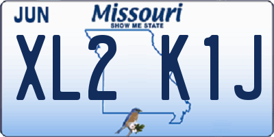 MO license plate XL2K1J