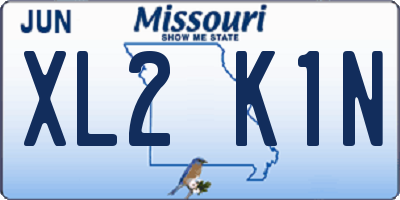 MO license plate XL2K1N