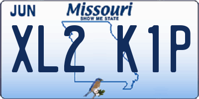 MO license plate XL2K1P