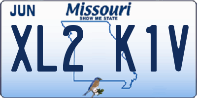 MO license plate XL2K1V