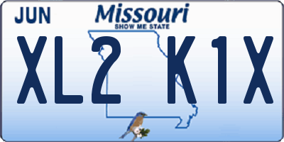 MO license plate XL2K1X