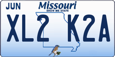 MO license plate XL2K2A