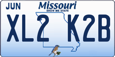 MO license plate XL2K2B