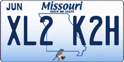 MO license plate XL2K2H