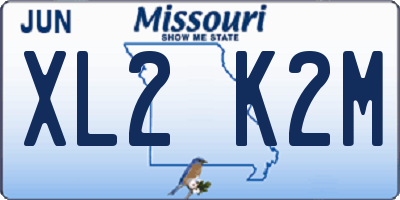 MO license plate XL2K2M