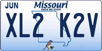 MO license plate XL2K2V